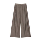Women’s Pinstripe Suit Set – Tailored Blazer & Wide-Leg Trousers-Two piece sets-CAMOUFIT-Brown-XS-Sienarae