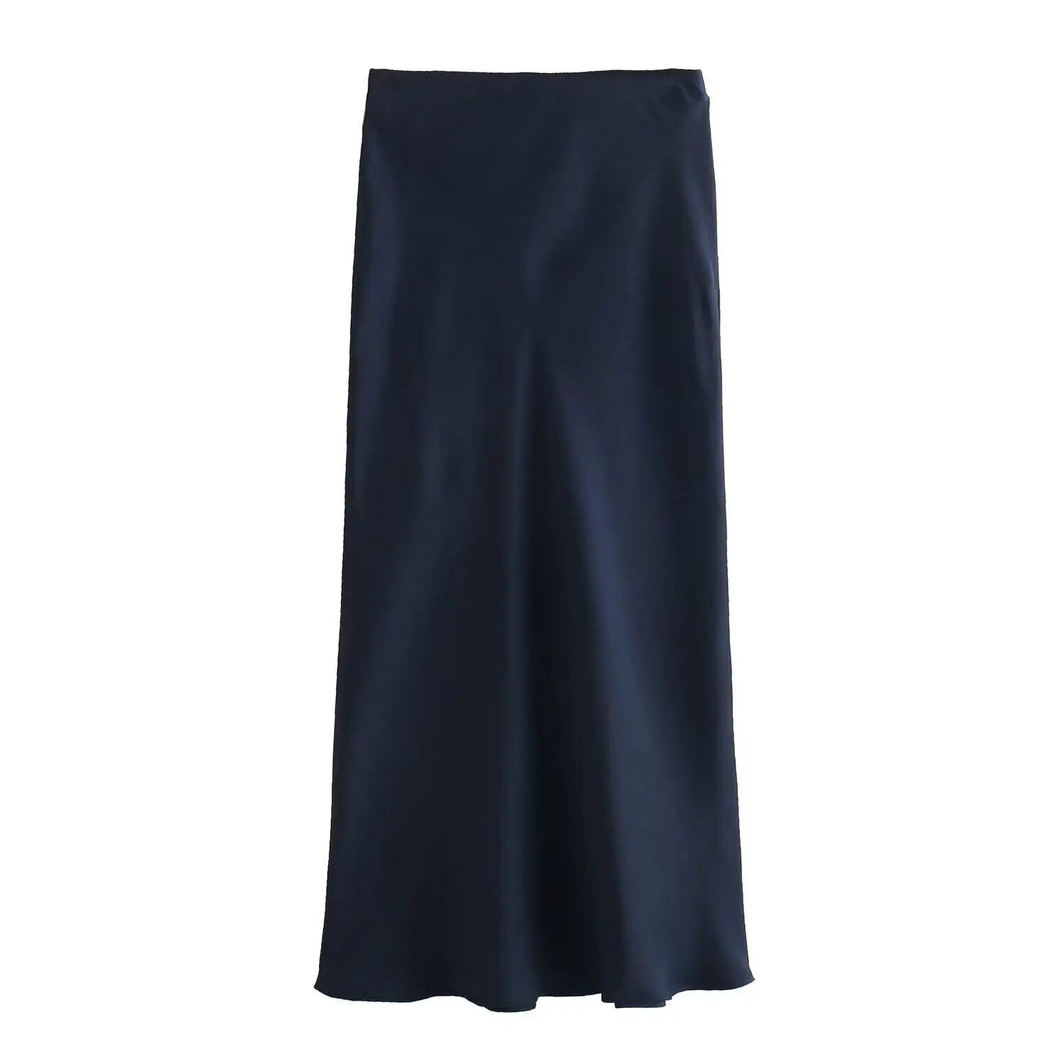 Women’s Khaki Satin Midi Skirt – Elegant High Waist Silk-Look Slip Skirt-Skirts-CAMOUFIT-Khaki-XS-Sienarae